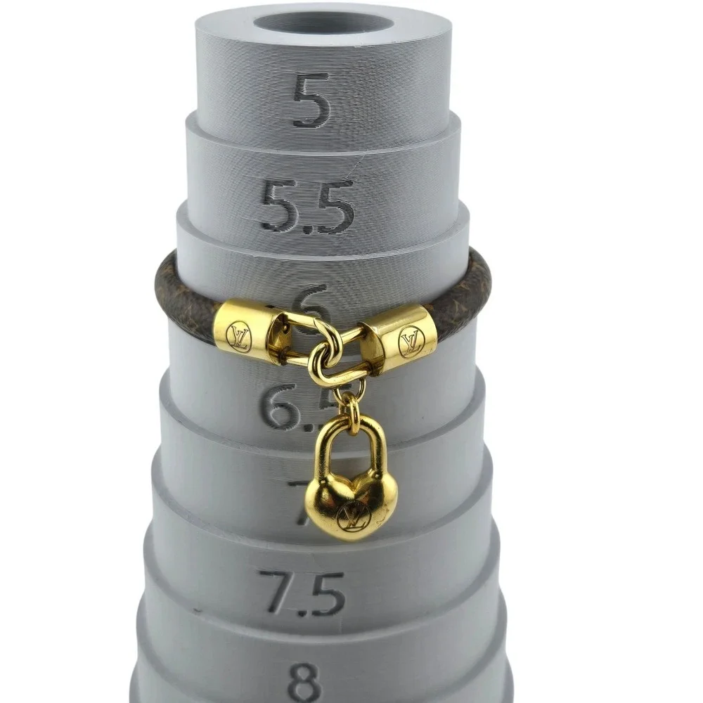 Louis Vuitton Monogram Confidential Heart Bracelet Gold Padlock Brown M67347